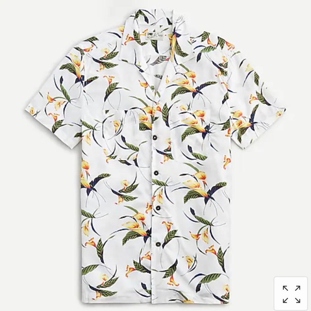 J. CREW Men’s Short-Sleeve Rayon Camp-Collar Shirt
